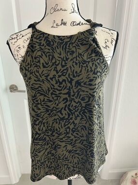 Olive Green Printed Halter-Style Women's Camisole